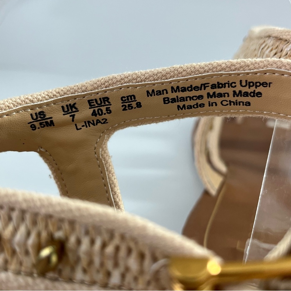 FRANCO SARTO Ina Toe Loop Sandal In Natural Raffia NEW - Picture 10 of 12